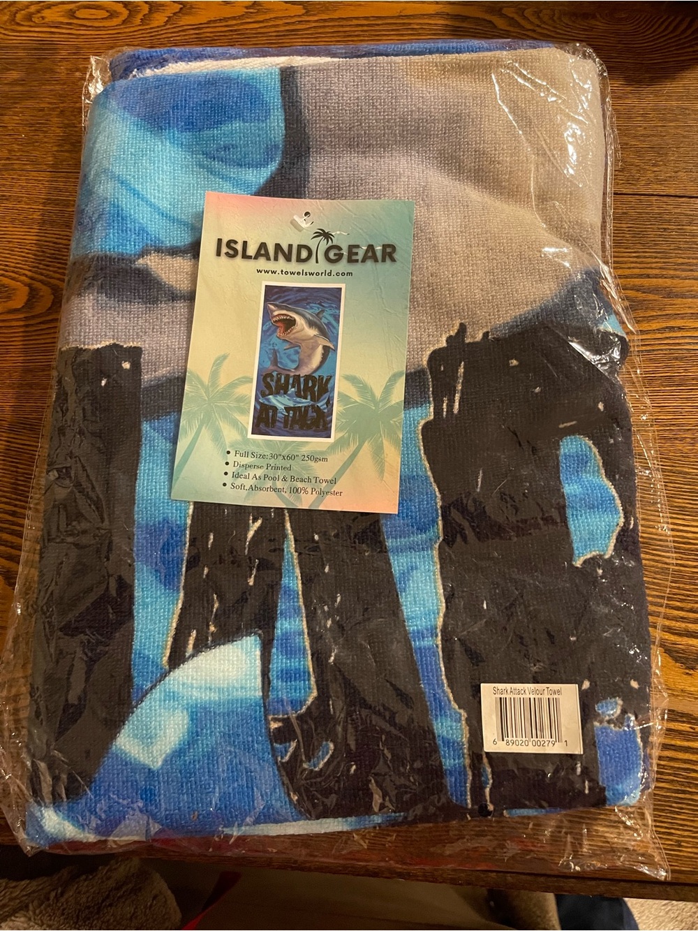 Blue Black Shark Beach Towel